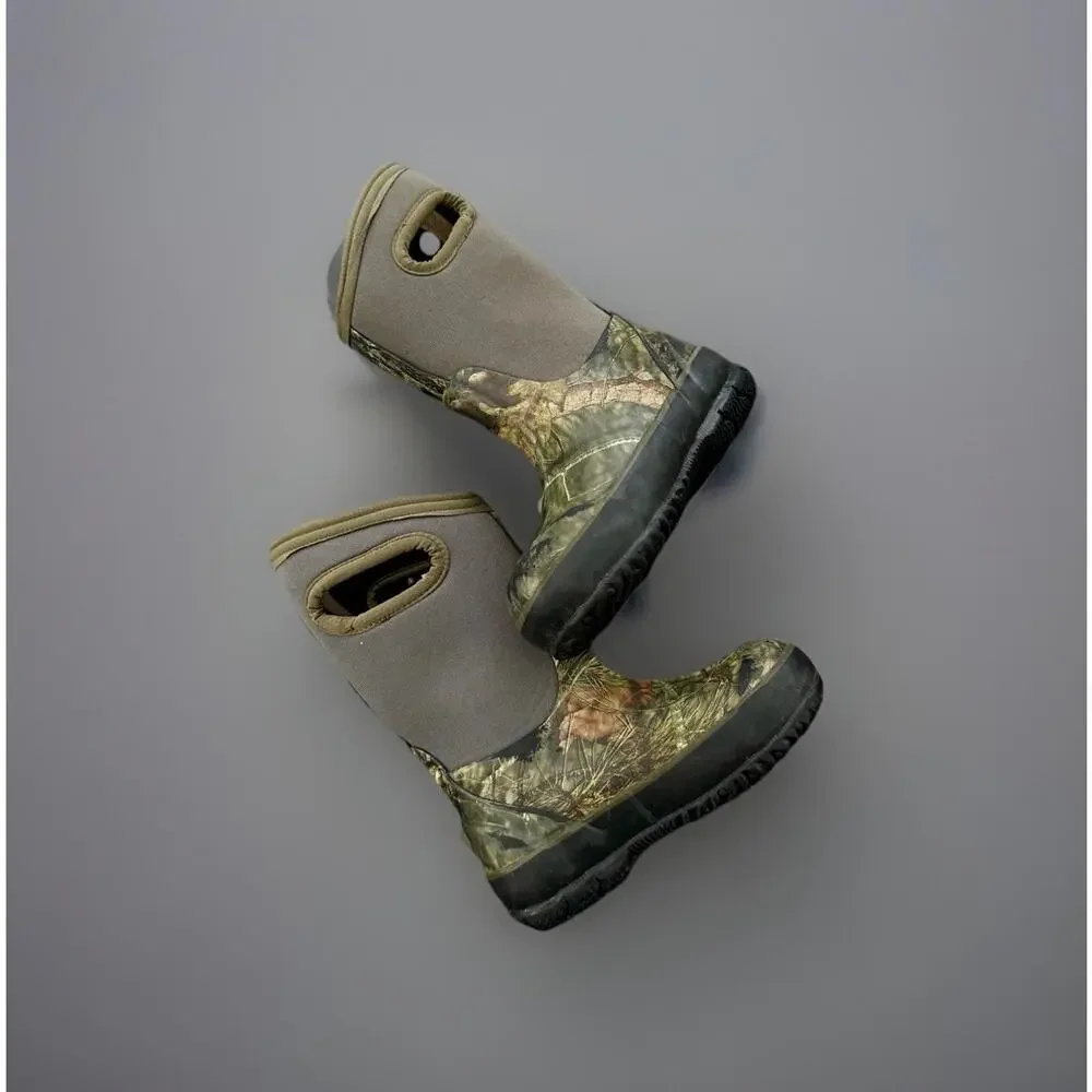 Bogs Kids Waterproof Camo Rain Boots Youth Size 10 Neoprene Pull On